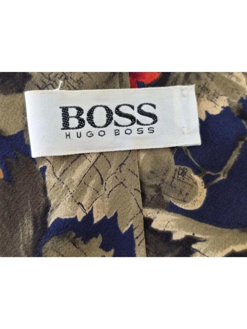 Boss Hugo Boss 90s Silk Tie Bold Foral on Royal Blue 60